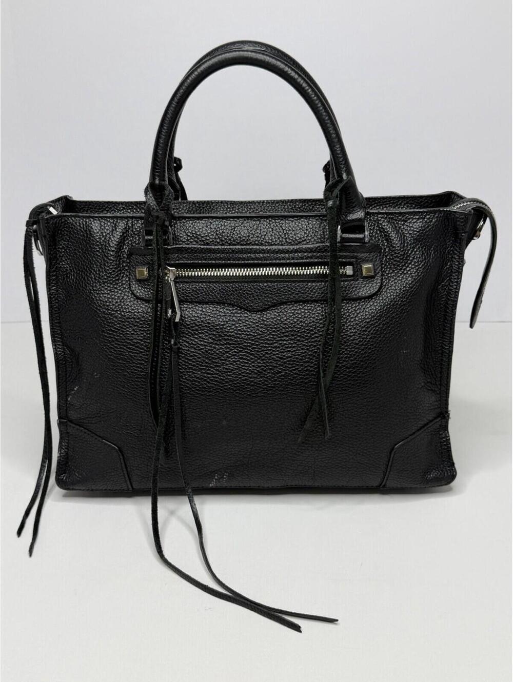 Rebecca Minkoff Embossed Leather ‘Regan’ Satchel Tote Bag Black Large P76